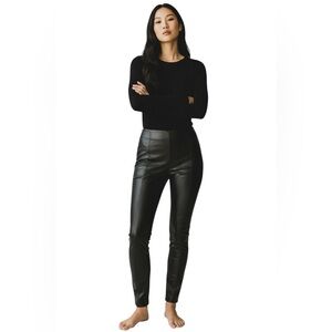 NWOT Rachel Zoe Faux Leather Leggings. Full length Black. Sz. L